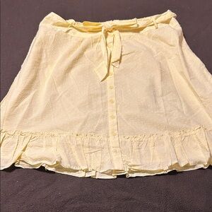 Chic Yellow A-Line Skirt with Ruffle Hem